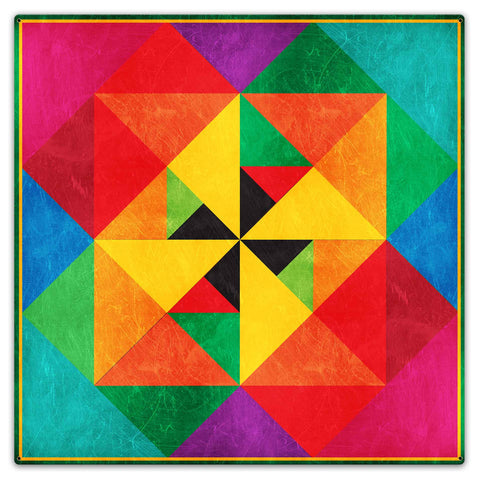 Colorful Pinwheel 36 x 36 Custom Shape Metal Sign