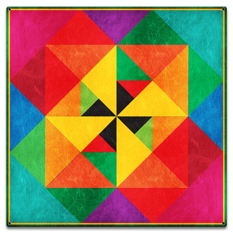 Colorful Pinwheel 18 x 18 Custom Shape Metal Sign