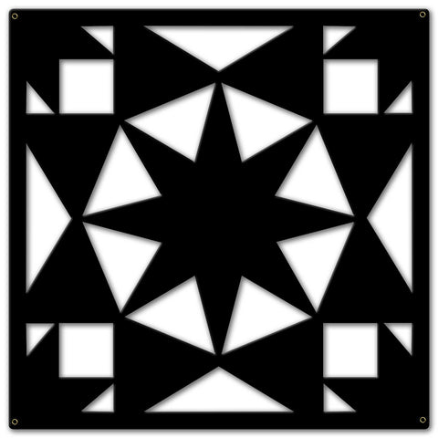 Silhouette Eight Point Star 36 x 36 Custom Shape Metal Sign