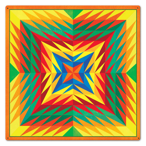 Reverse Triangle Quilt 24 x 24 Custom Shape Metal Sign