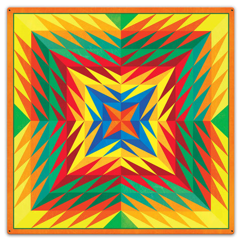 Reverse Triangle Quilt 36 x 36 Custom Shape Metal Sign