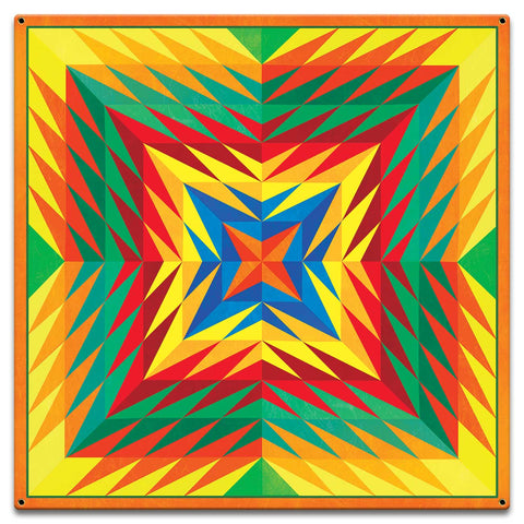 Reverse Triangle Quilt 18 x 18 Custom Shape Metal Sign