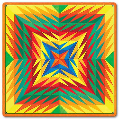 Reverse Triangle Quilt 12 x 12 Satin Metal Sign