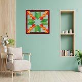 Stepping Stones Cut out Orange Green 18 x 18 Custom Shape Metal Sign