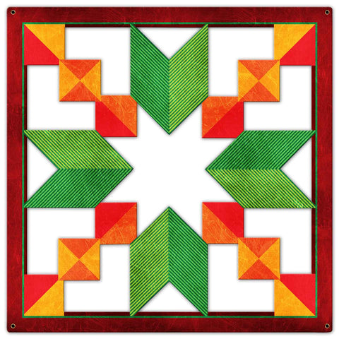 Stepping Stones Cut out Orange Green 36 x 36 Custom Shape Metal Sign