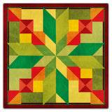 STEPPING STONES GREEN ORANGE 36 x 36 Custom Shape Metal Sign