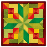 STEPPING STONES GREEN ORANGE 18 x 18 Custom Shape Metal Sign