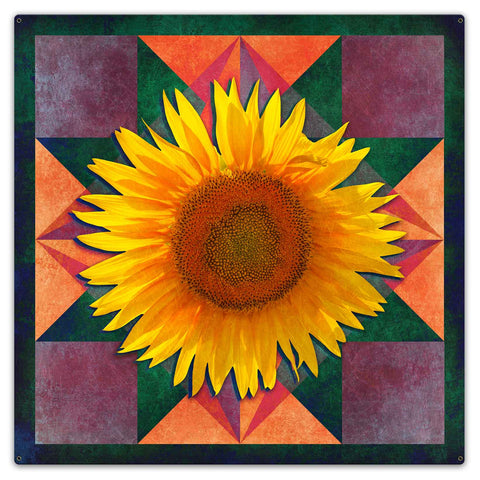 Sunflower Four Corners 36 x 36 Custom Shape Metal Sign