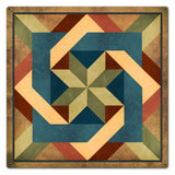 Box In Box Earth tones 24 x 24 Custom Shape Metal Sign