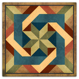 Box In Box Earth tones 36 x 36 Custom Shape Metal Sign