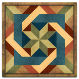 Box In Box Earth tones 18 x 18 Custom Shape Metal Sign