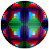 Log Cabin Quilt Sphere 28 x 28 Round Metal Sign