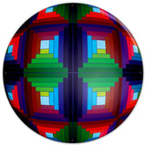 Log Cabin Quilt Sphere 36 x 36 Custom Shape Metal Sign