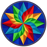Pinwheel With Bkgd 14 x 14 Round Metal Sign