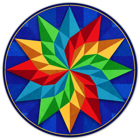 Pinwheel With Bkgd 36 x 36 Custom Shape Metal Sign