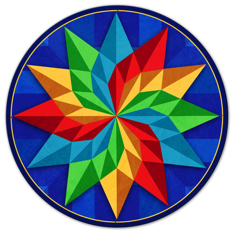 Pinwheel With Bkgd 42 x 42 Custom Shape Metal Sign