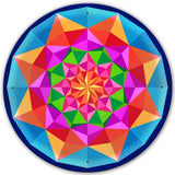 Arabesque Quilt Blue 28 x 28 Custom Shape Metal Sign