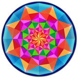 Arabesque Quilt Blue 36 x 36 Custom Shape Metal Sign