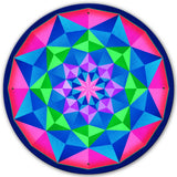 Arabesque Quilt Blue Green Mag 28 x 28 Custom Shape Metal Sign