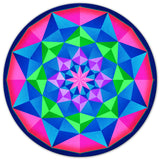 Arabesque Quilt Blue Green Mag 36 x 36 Custom Shape Metal Sign