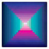 Log Cabin One Square Blue Mag 24 x 24 Custom Shape Metal Sign