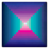 Log Cabin One Square Blue Mag 24 x 24 Custom Shape Metal Sign