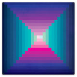 Log Cabin One Square Blue Mag 36 x 36 Custom Shape Metal Sign