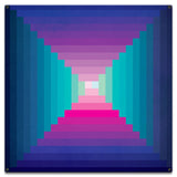 Log Cabin One Square Blue Mag 18 x 18 Custom Shape Metal Sign