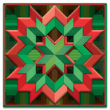 Christmas Colored Box Quilt 18 x 18 Custom Shape Metal Sign