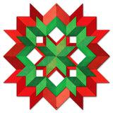 Christmas Quilt Wreath Cutout 24 x 24 Custom Shape Metal Sign