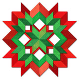 Christmas Quilt Wreath Cutout 18 x 18 Custom Shape Metal Sign