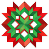 Christmas Quilt Wreath Cutout 18 x 18 Custom Shape Metal Sign