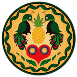 Peacocks And Heart Hex Sign 42 x 42 Custom Shape Metal Sign