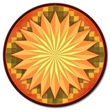 Multi Starburst Around The World 18 x 18 Custom Shape Metal Sign