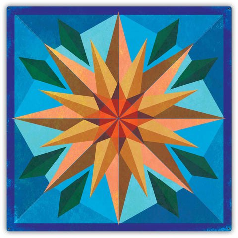 Sunflower Light Blue Bkgd 42 x 42 Custom Shape Metal Sign