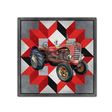 Tractor Quilt 24 x 24 Custom Shape Metal Sign
