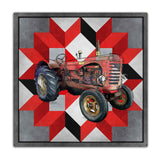 Tractor Quilt 36 x 36 Custom Shape Metal Sign