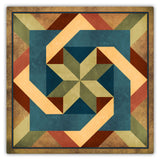 Box In Box Earthtones 42 x 42 Custom Shape Metal Sign