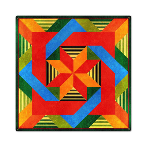 Box In Box Lines 24 x 24 Custom Shape Metal Sign