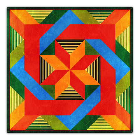 Box In Box Lines 36 x 36 Custom Shape Metal Sign