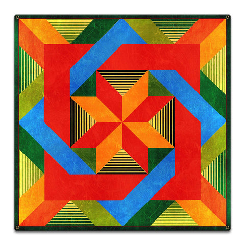 Box In Box Lines 18 x 18 Custom Shape Metal Sign