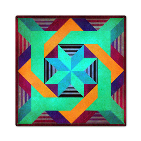 Burgundy Box in Box 24 x 24 Custom Shape Metal Sign