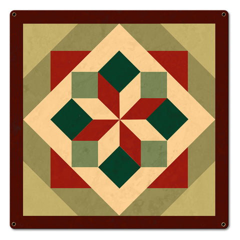 Morning Star Design 2 18 x 18 Custom Shape Metal Sign