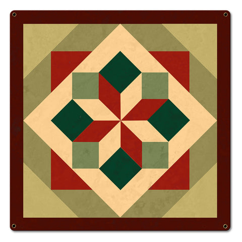 Morning Star Design 2 18 x 18 Custom Shape Metal Sign