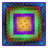 Reverse Triangle Quilt Blue Mag Orange 24 x 24 Custom Shape Metal Sign