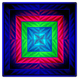 Reverse Triangle Quilt Blue Purple Green 24 x 24 Custom Shape Metal Sign