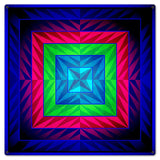Reverse Triangle Quilt Blue Purple Green 24 x 24 Custom Shape Metal Sign