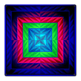 Reverse Triangle Quilt Blue Purple Green 18 x 18 Custom Shape Metal Sign