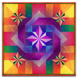 Five Square Orange Mag Quilt 18 x 18 Custom Shape Metal Sign