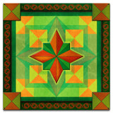 Box On Box Green Red 18 x 18 Custom Shape Metal Sign